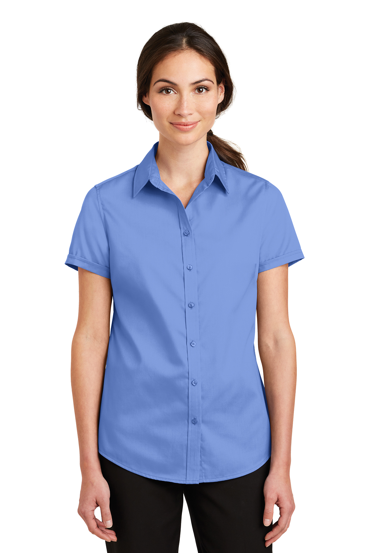 Port Authority Ladies Short Sleeve SuperPro Twill Shirt | Product ...