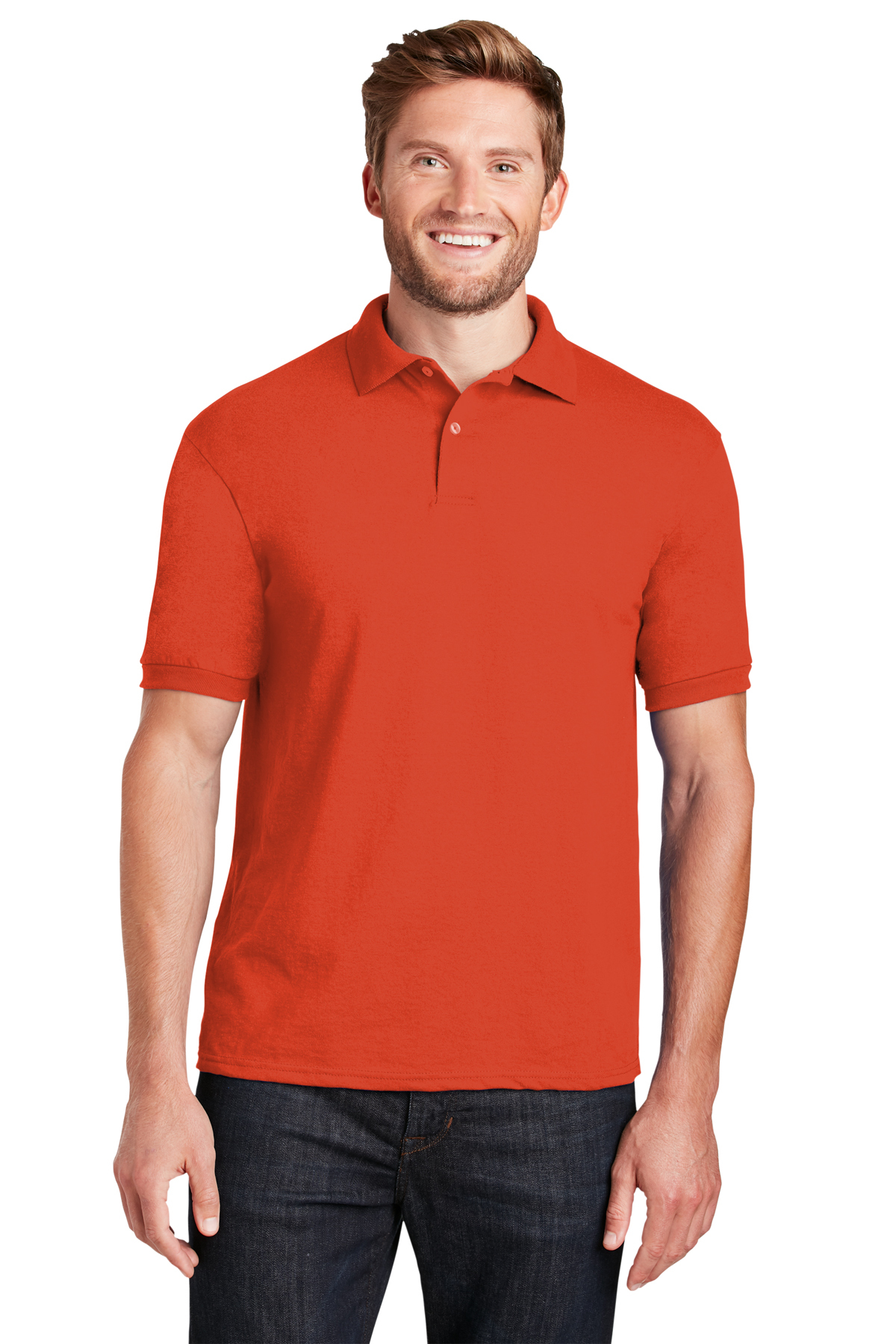 Hanes EcoSmart 5.2-Ounce Jersey Knit Sport Shirt