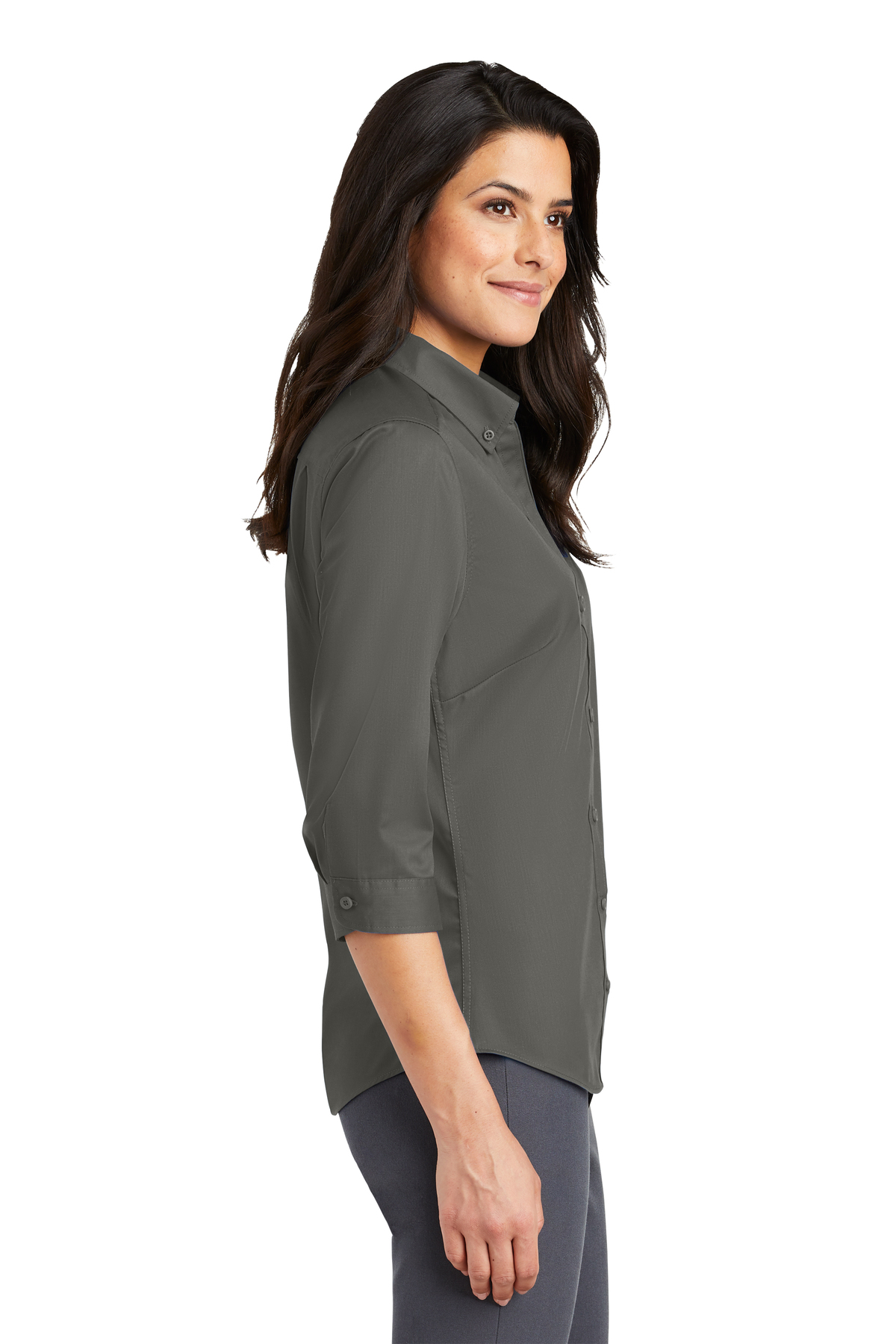 Port Authority Ladies 3/4-Sleeve SuperPro Twill Shirt | Product ...