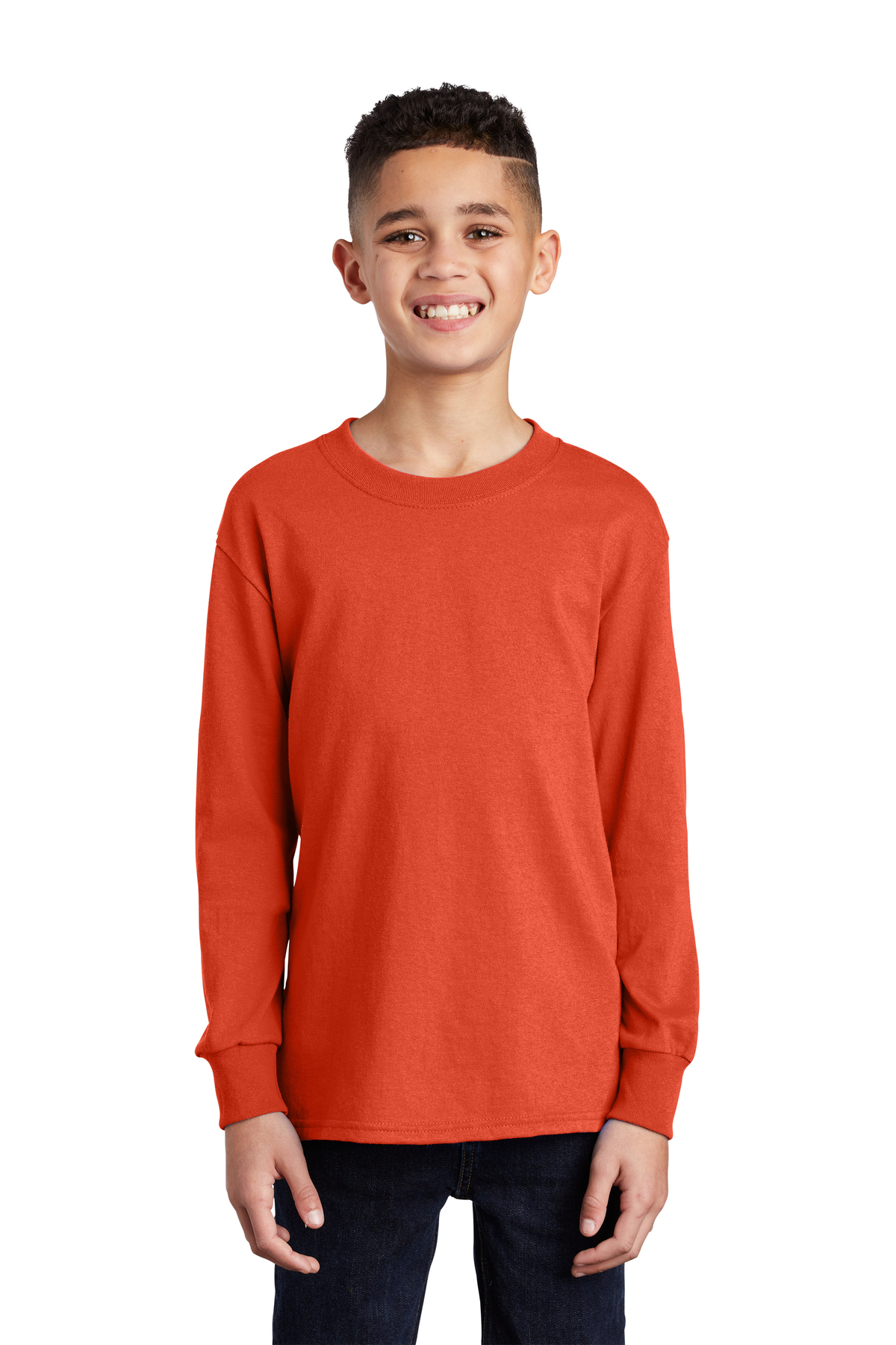 Port & Company Youth Long Sleeve Core Cotton Tee | Product | SanMar