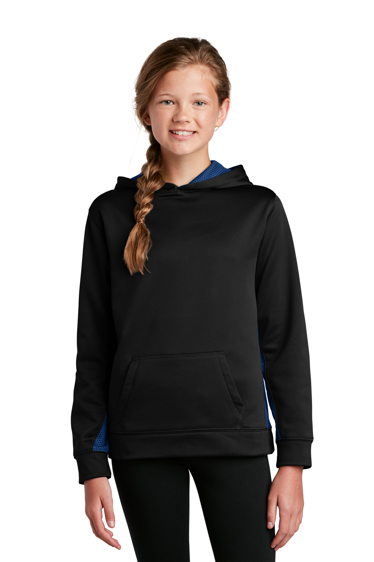 Sport-Tek Youth Sport-Wick CamoHex Fleece Colorblock Hooded Pullover ...