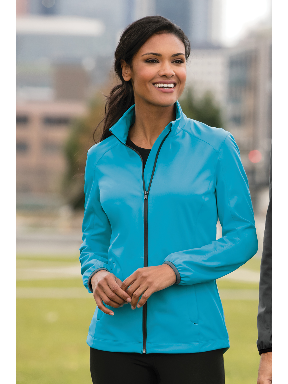 port authority ladies active hooded soft shell jacket