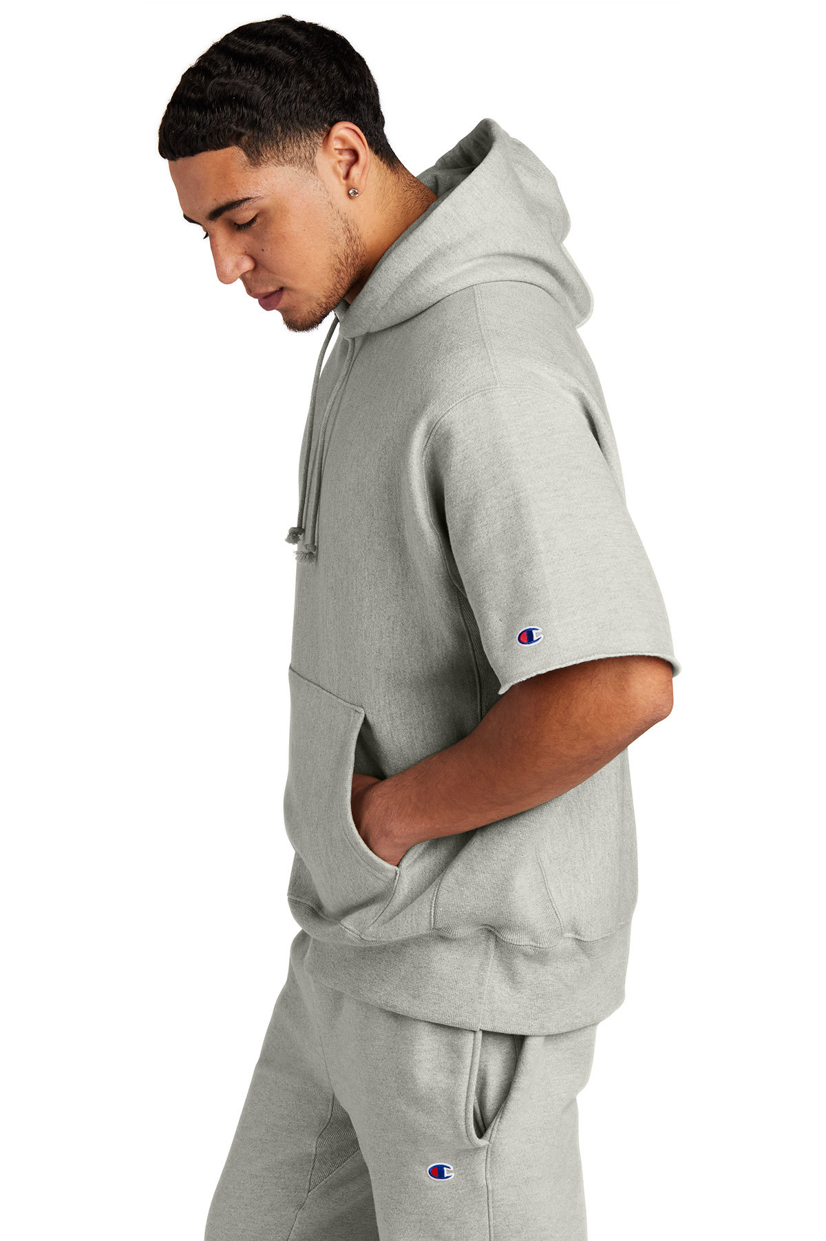Champion Reverse Weave Short Sleeve Hooded Sweatshirt | Product 