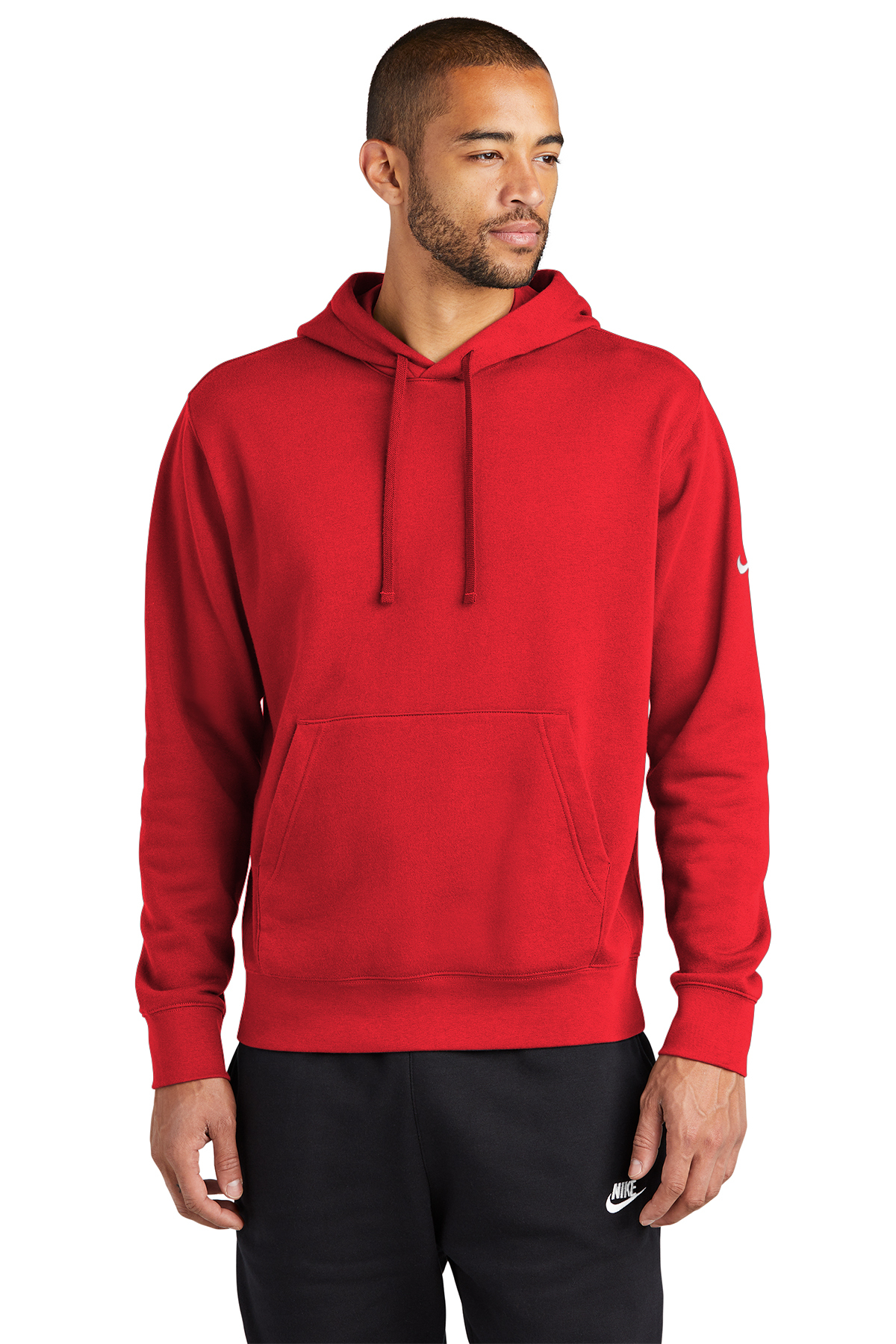 Nike Club Product Swoosh Fleece | Pullover Sleeve Hoodie SanMar 