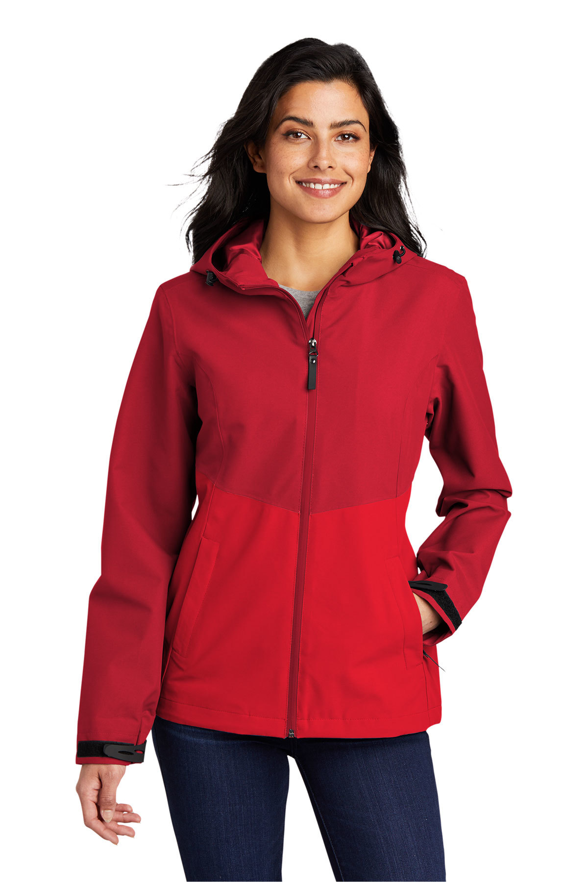 Ladies red on sale rain jacket