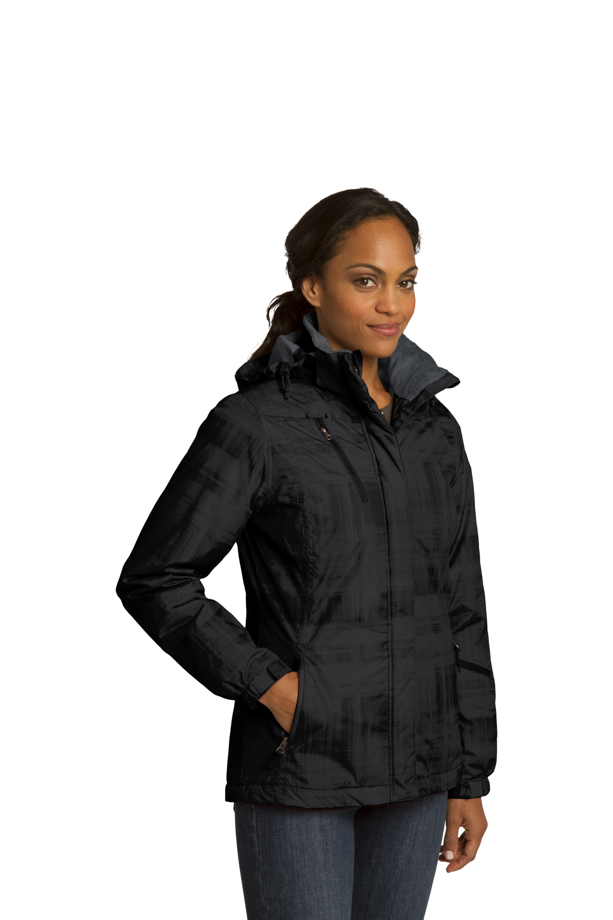 Port Authority Ladies Brushstroke Print Insulated Jacket Product
