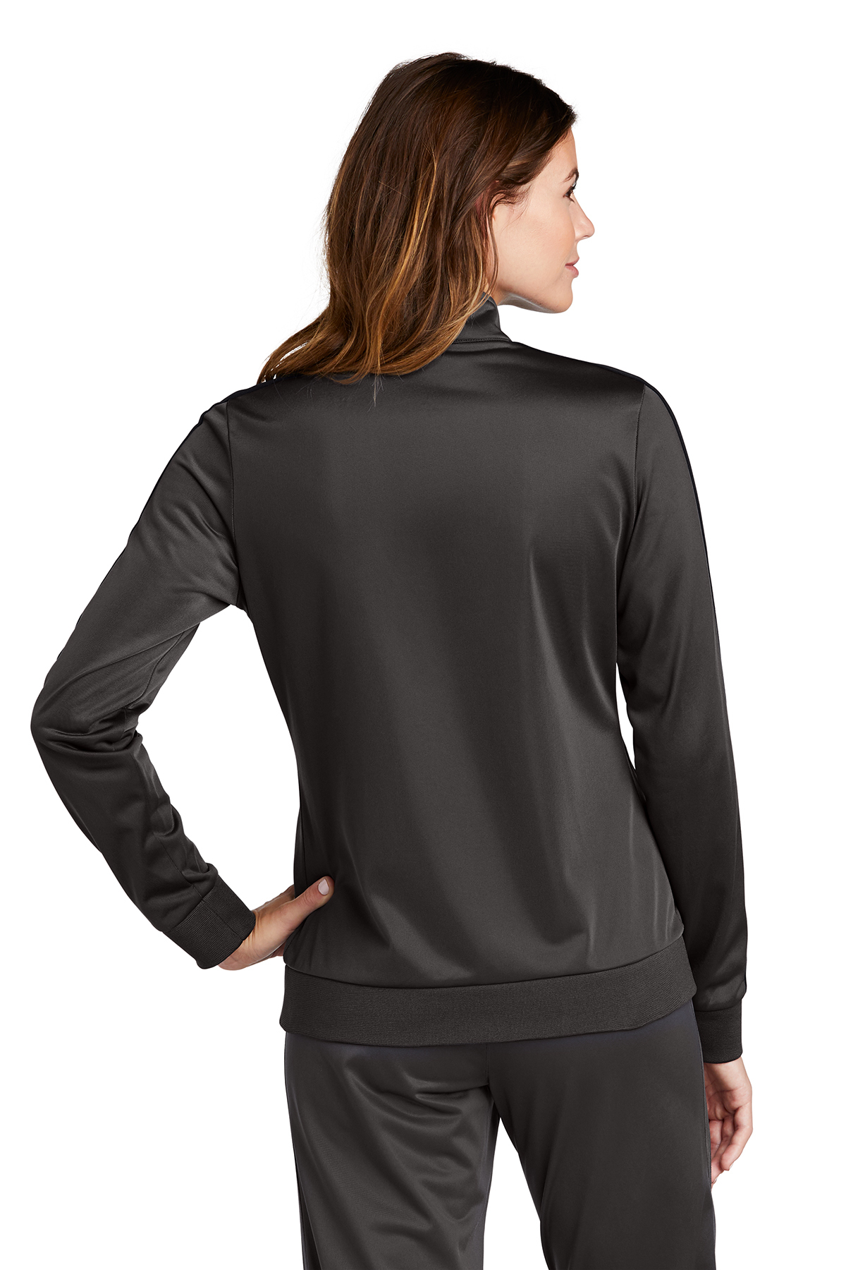 Sport-Tek Ladies Tricot Sleeve Stripe Track Jacket, Product