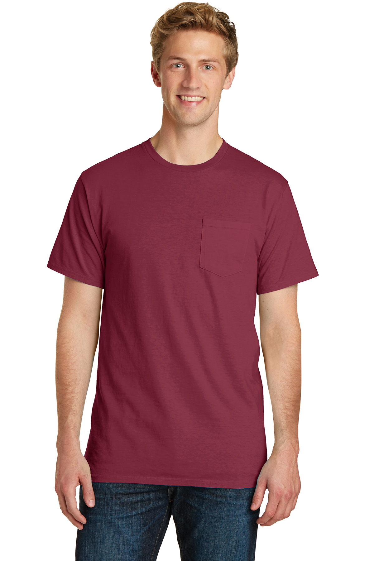Port Company Beach Wash Garment Dyed Pocket Tee T Shirts