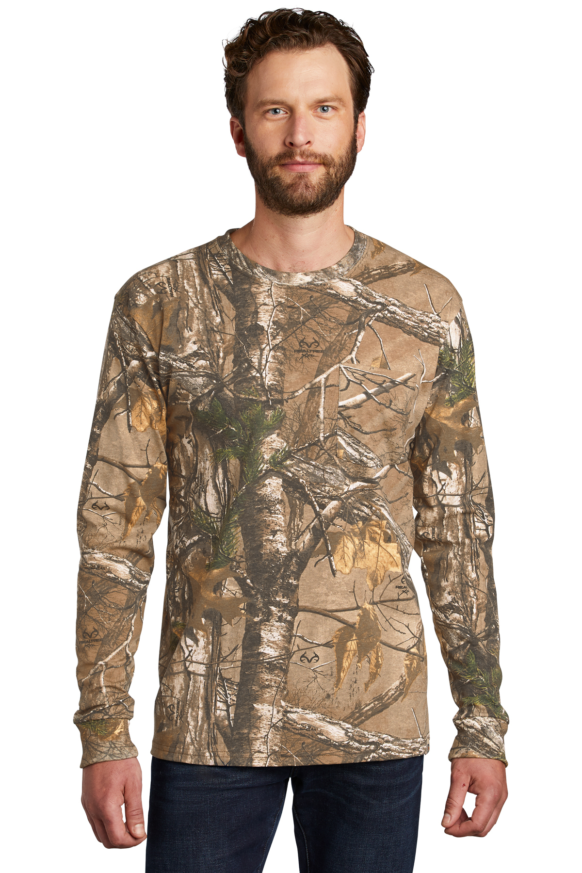 Russell Outdoors Realtree Long Sleeve Explorer 100% Cotton T-Shirt with  Pocket, Product