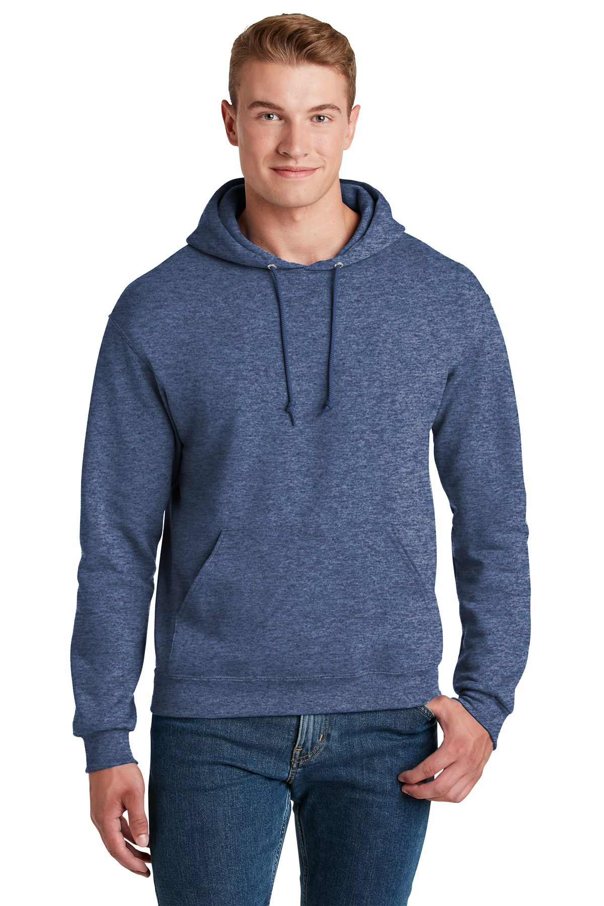 Vintage Heather Blue, Jerzees Mens Adult Pullover Hooded Sweatshirt