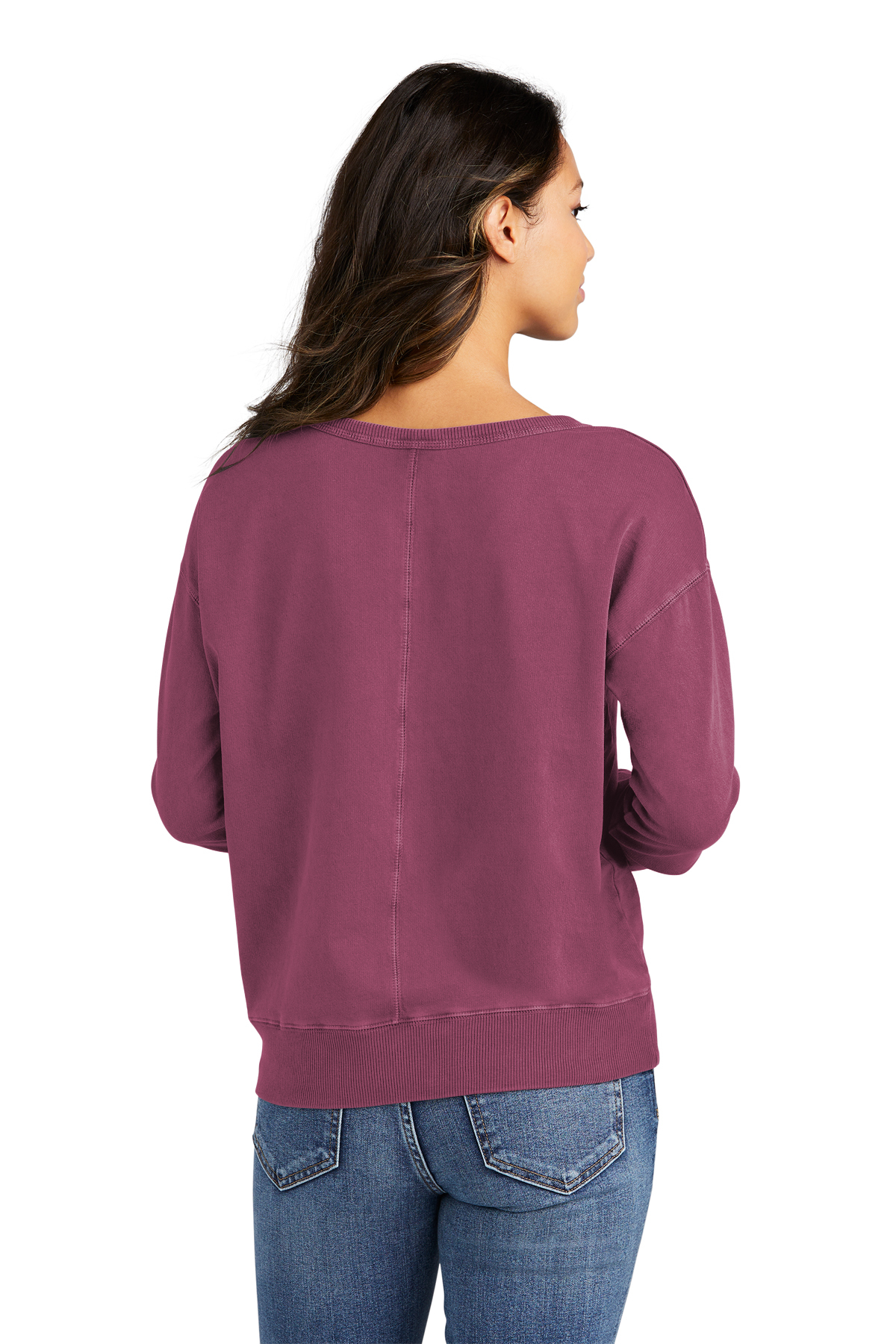 Port & Company Ladies Beach Wash ® Garment-Dyed V-Neck Sweatshirt ...