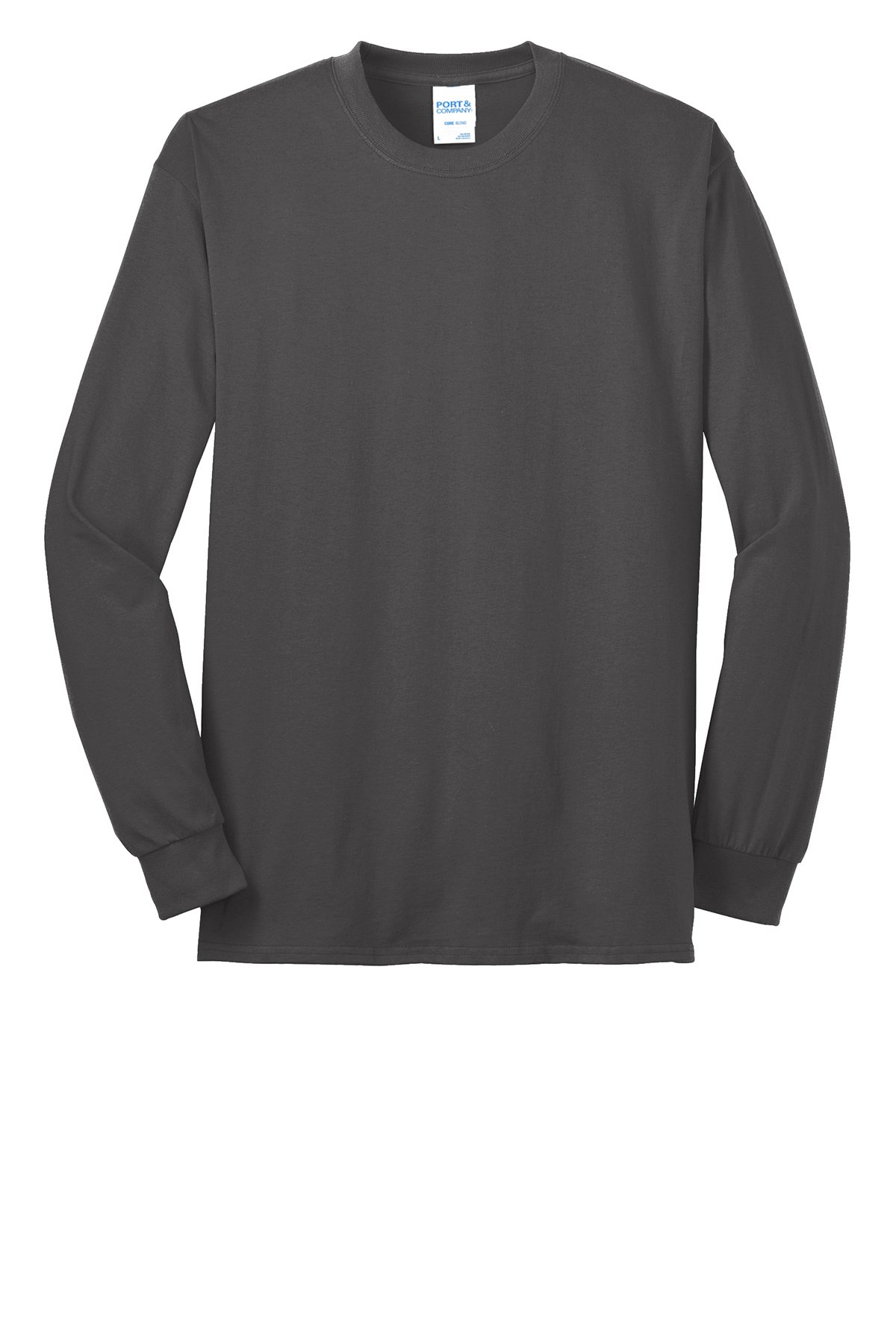 M O 3520 Poly-Blend Long Sleeve T-shirt - Heather Charcoal - L
