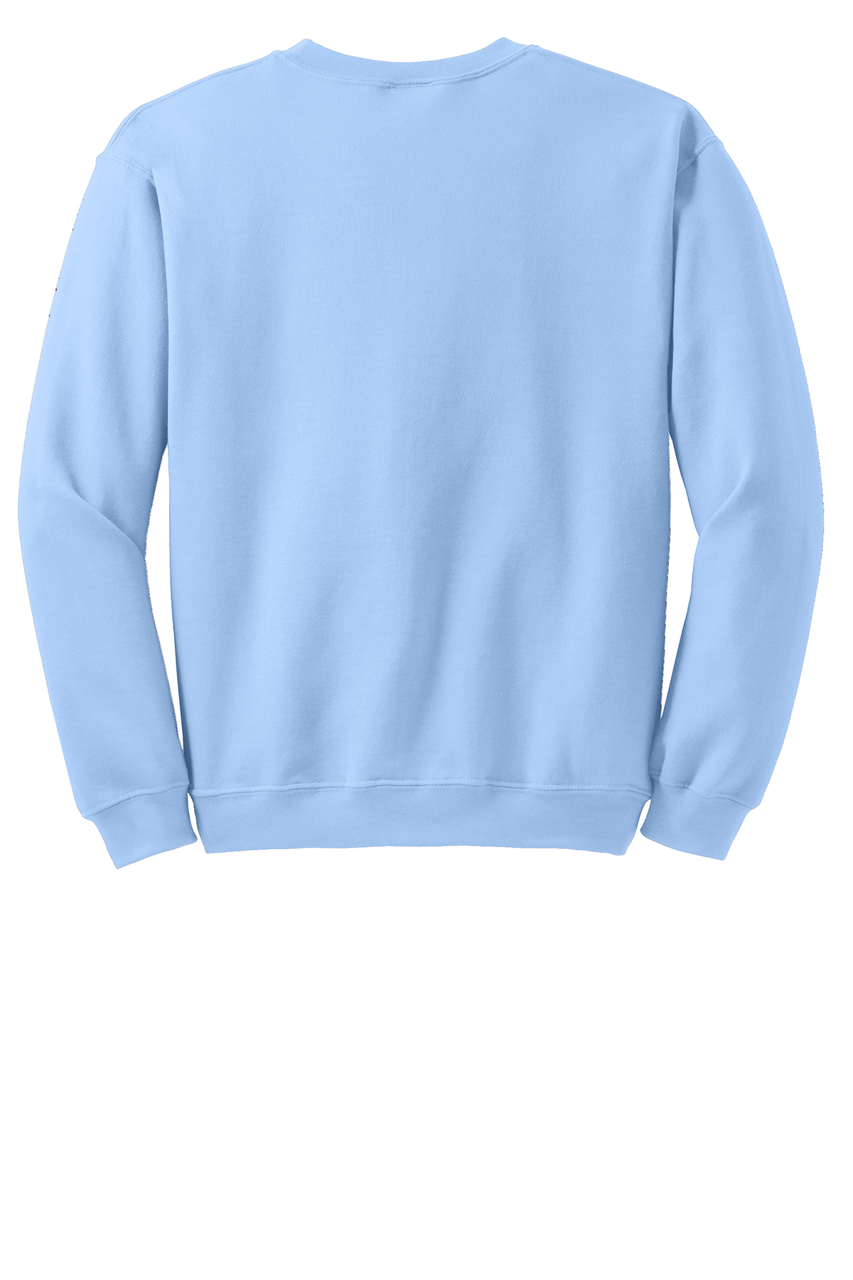 Back of Blue Gildan Sweatshirt — Light Blue Gildan 18000 Sweatshirt Mockup — Light Blue Unisex Crew Neck Sweatshirt Model Mock in Blue