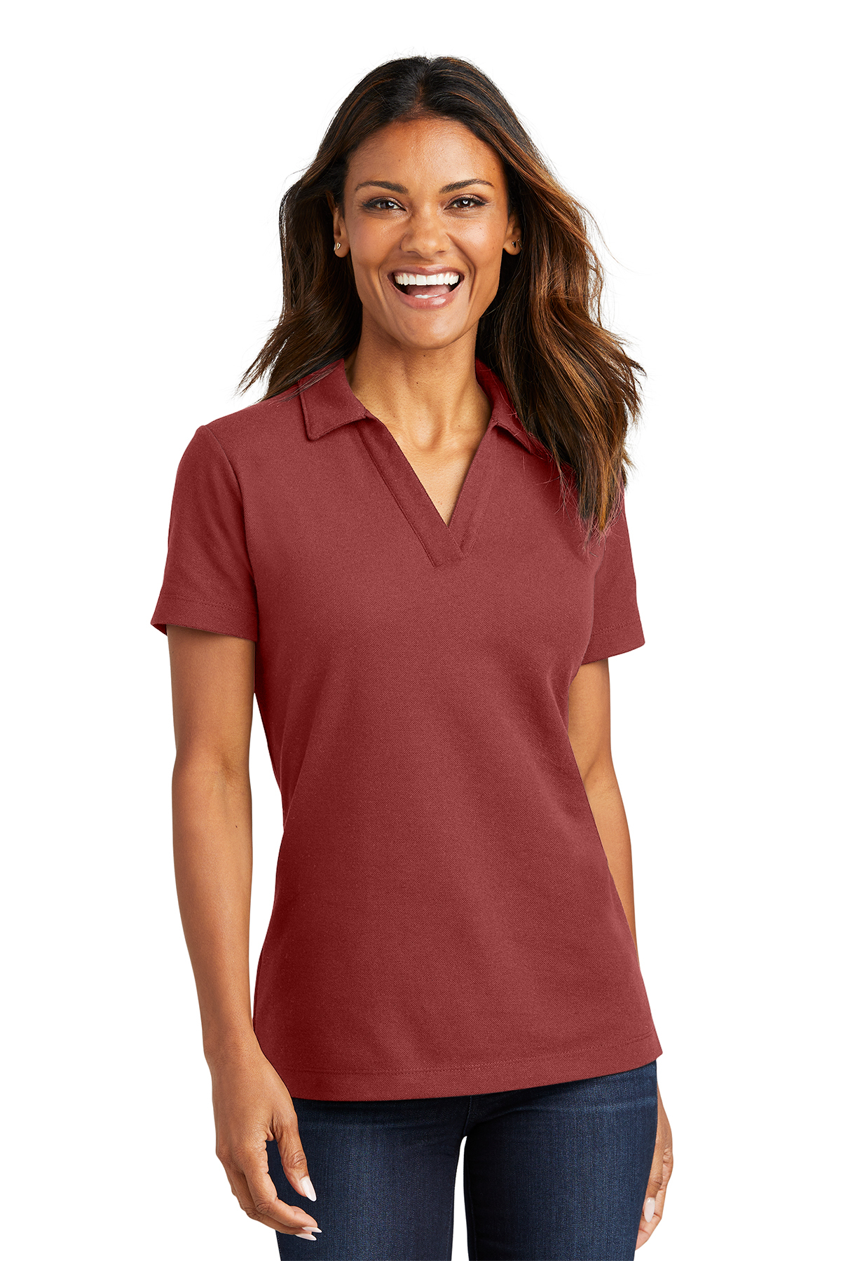 Maroon polo shirt womens top
