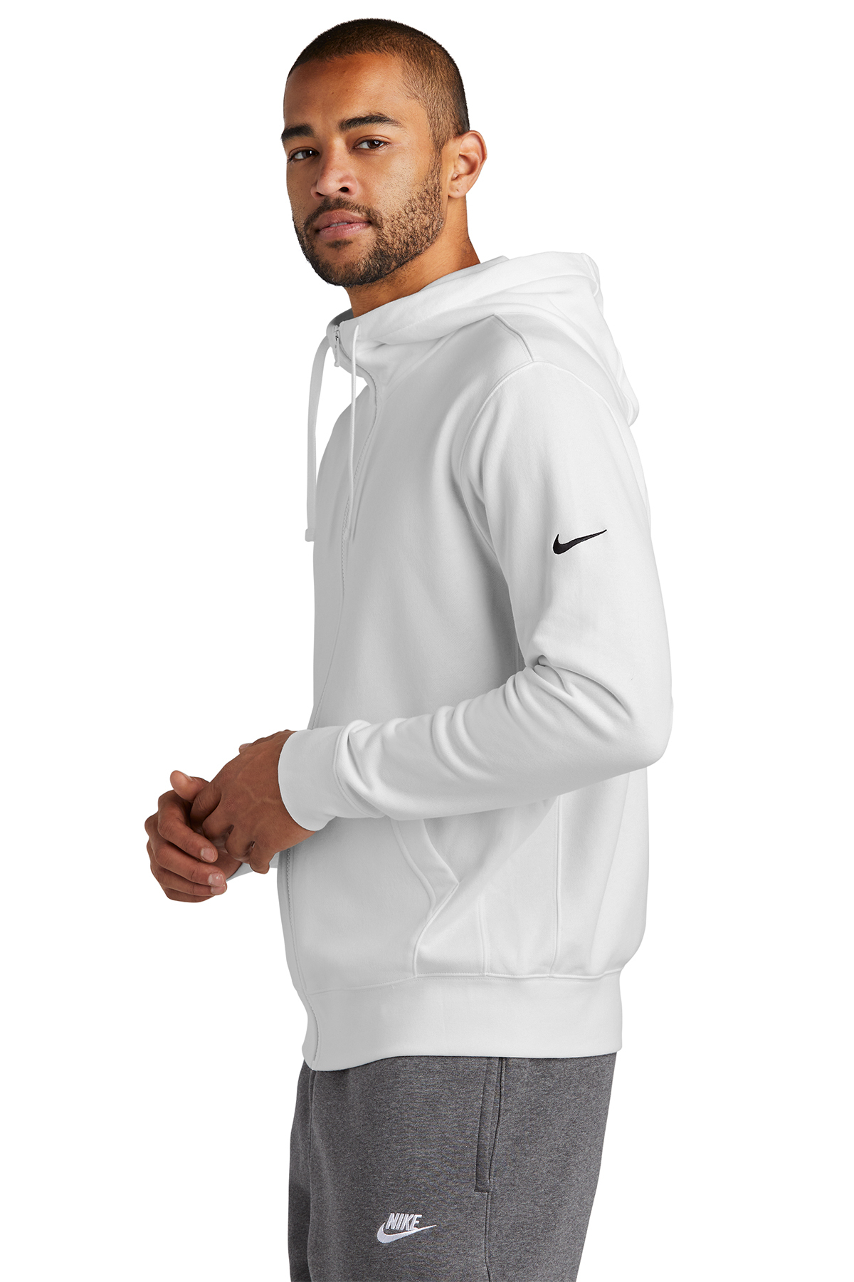 Nike Club Fleece Sleeve Swoosh Full Zip Hoodie Product SanMar