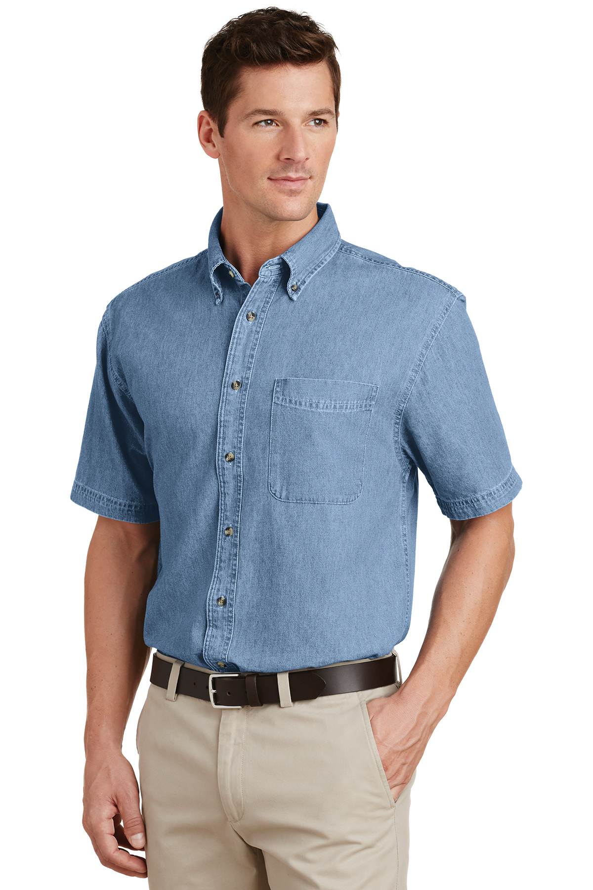 Port & Company® - Short Sleeve Value Denim Shirt | Denim | Woven Shirts ...