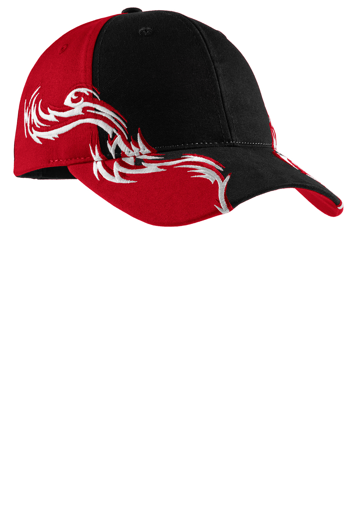 Red Black Vintage Flame Design Cotton Cap 