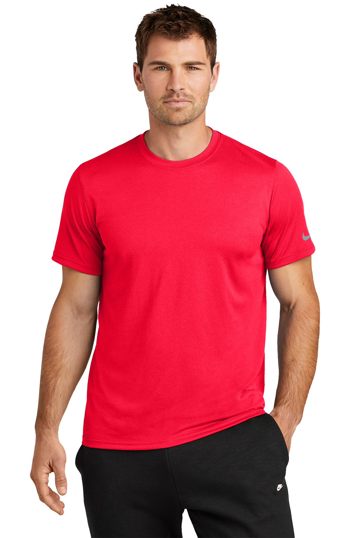 Red nike swoosh shirt cheap
