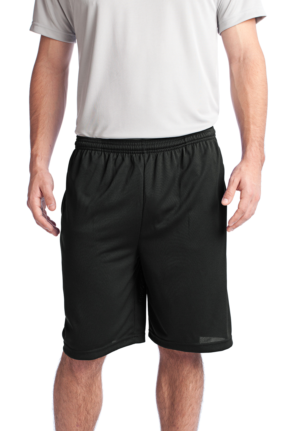 Tek Gear Black Workout Gear Shorts With Zipper Pockets Mesh Sides