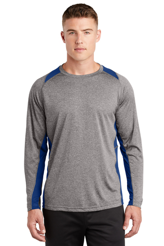 Sport-Tek Long Sleeve Heather Colorblock Contender Tee | Product | SanMar