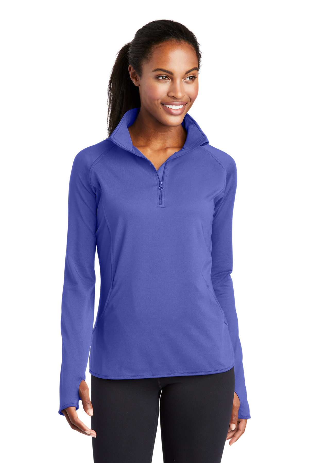 Sport-Tek Ladies Sport-Wick Stretch 1/4-Zip Pullover | Product 