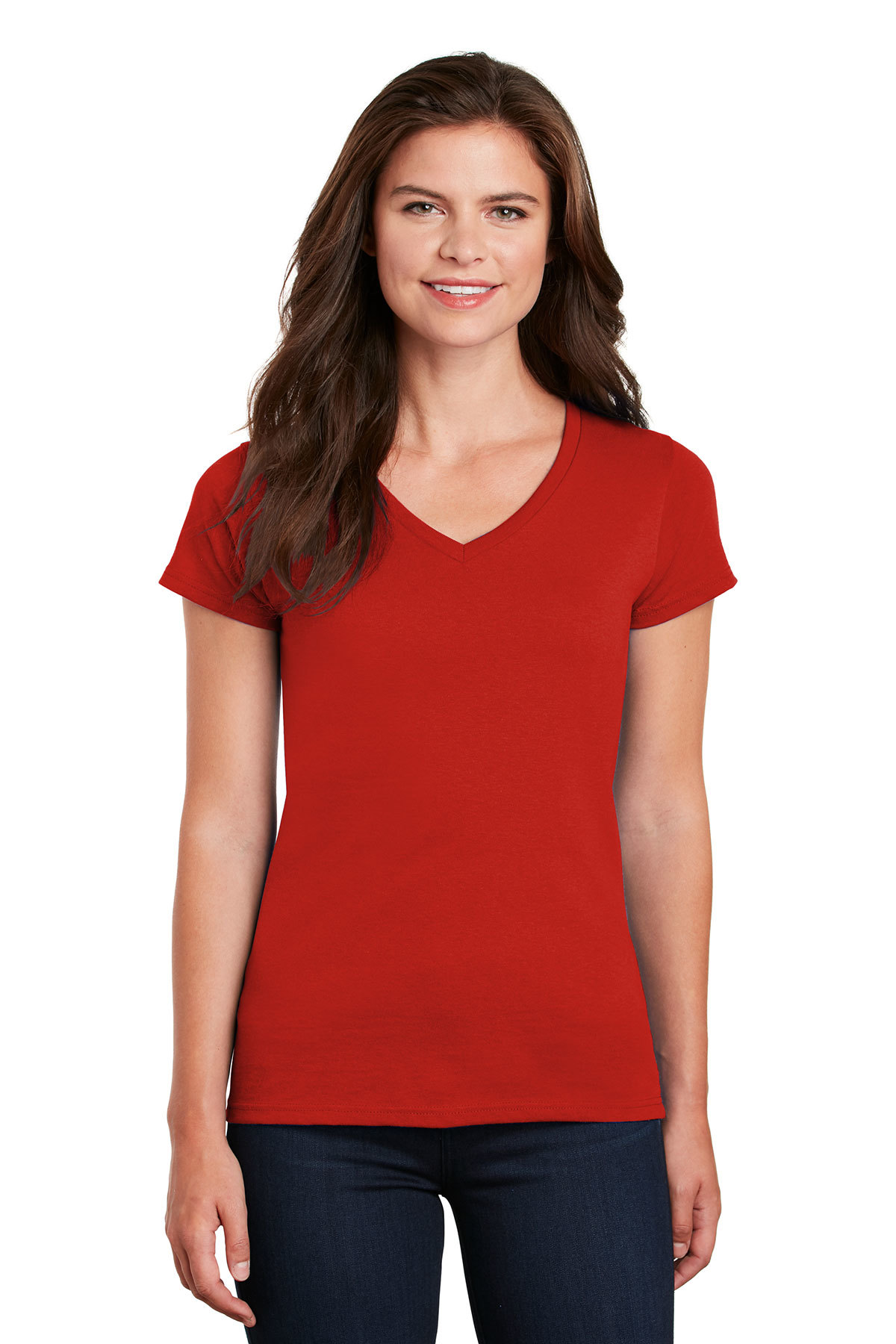 Gildan Ladies Heavy Cotton 100% Cotton V-Neck T-Shirt | Product