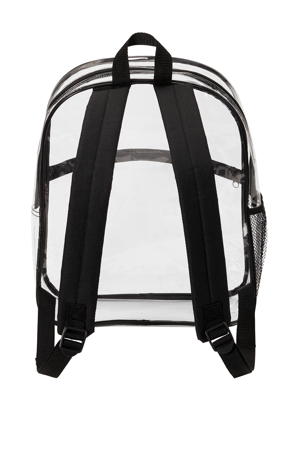 Clear top black backpack