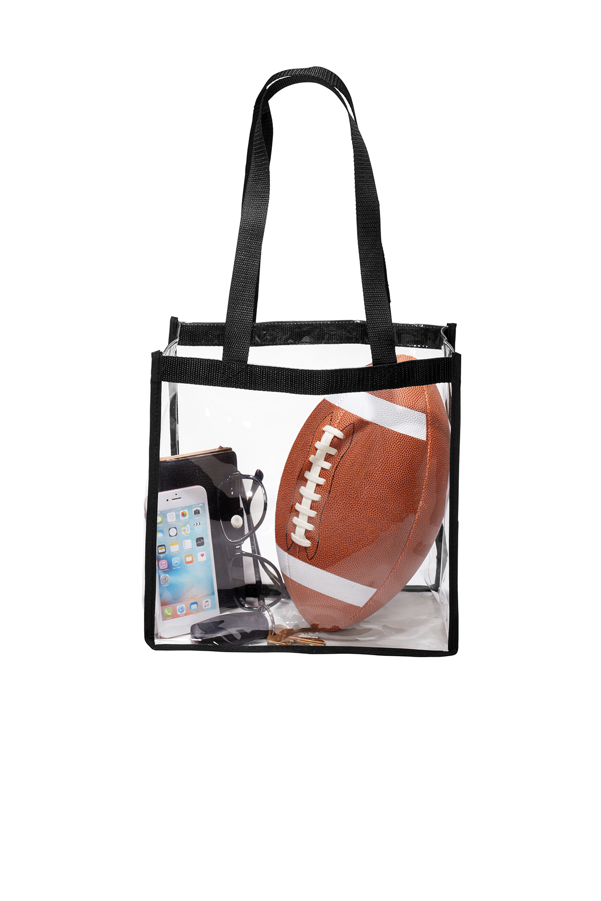 Port Authority Clear Stadium Tote (2 Pack) - Clear/Black