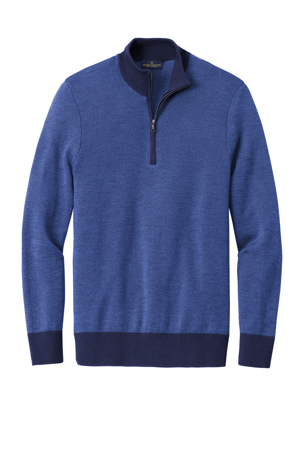 Brooks Brothers Washable Merino Birdseye 1/4-Zip Sweater | Product | SanMar