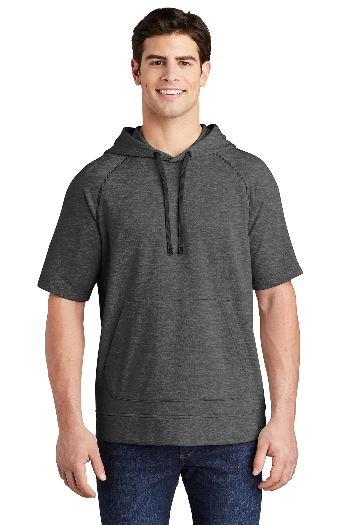 Sport-Tek PosiCharge Tri-Blend Wicking Fleece Short Sleeve Hooded Pullover, Product