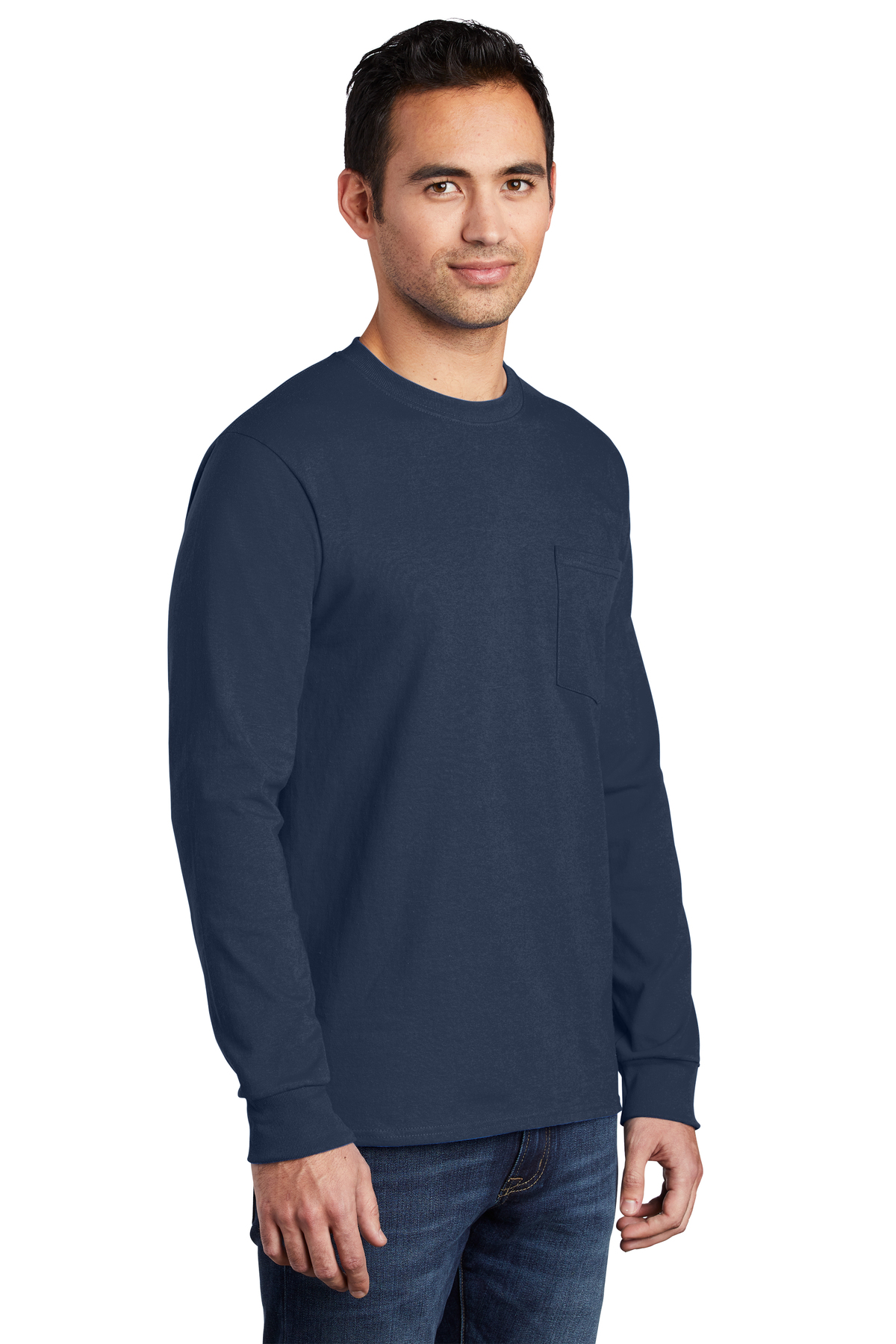 Port & Company Mens Long-Sleeve Versatile Pocket T-Shirt_Red_Large 
