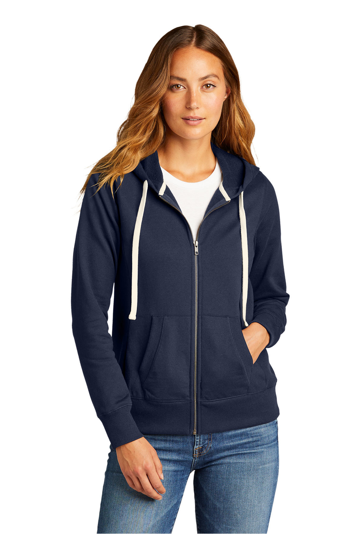 Womens navy hot sale hoodie zip