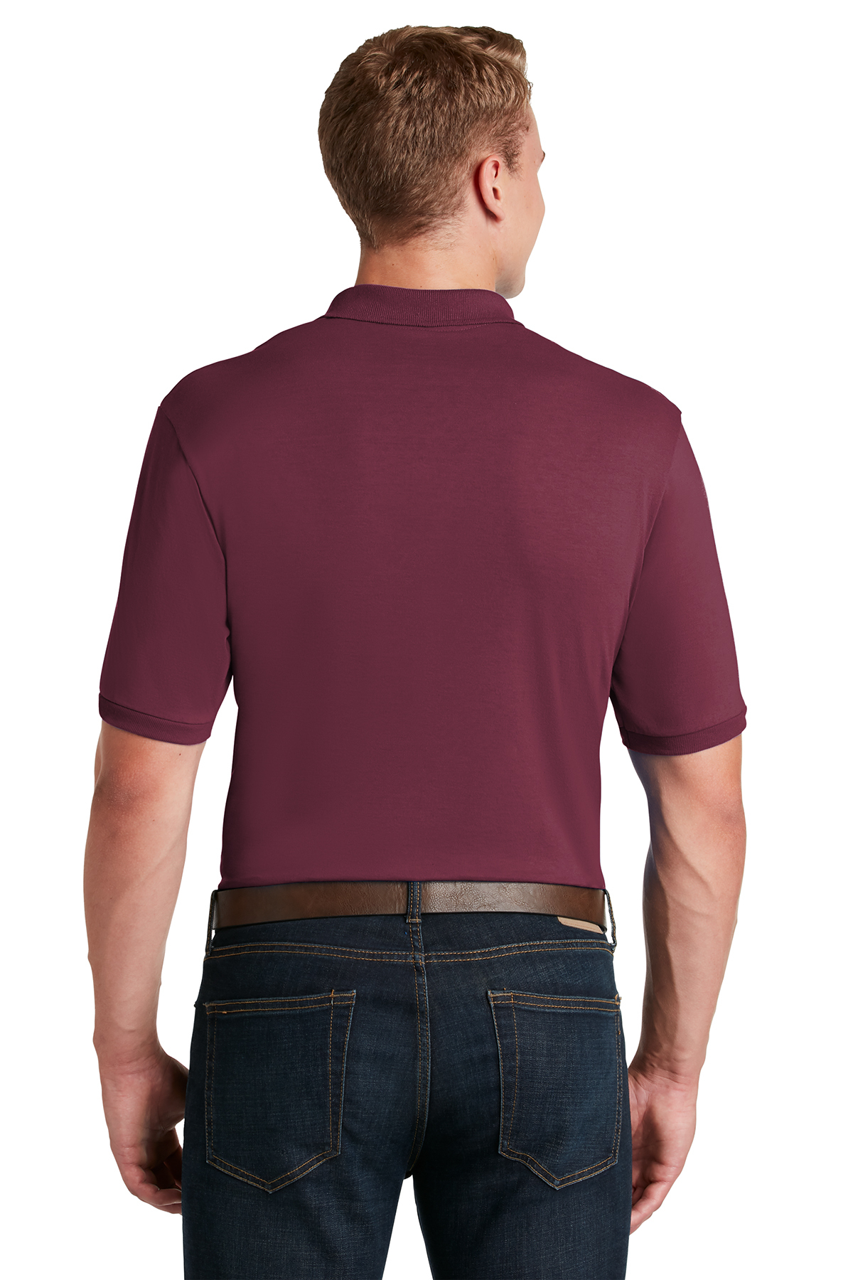 JERZEES SpotShield Jersey Knit Sport Shirt – 5.6 Oz, Stain-Resistant, Pocket, Maroon, Medium - View #10