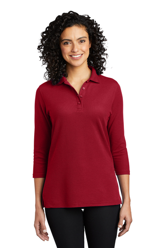 Port Authority Ladies Silk Touch™ 3/4-Sleeve Polo | Product | SanMar