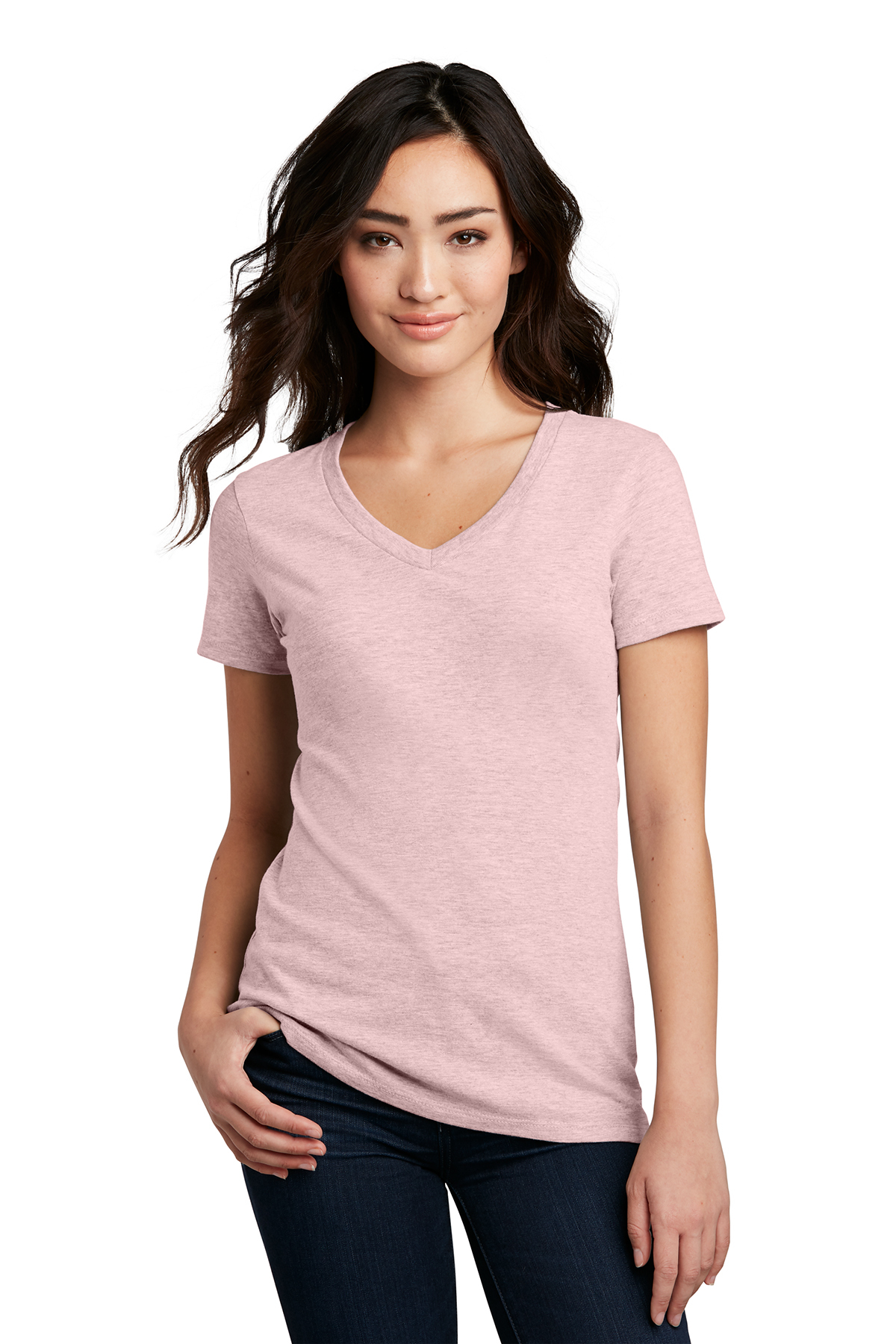DM1190L District Made Perfect Blend V-Neck Tee