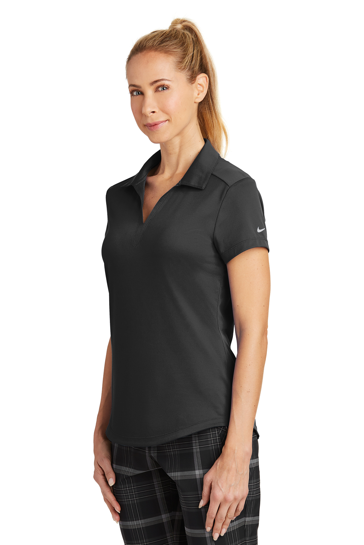 Womens black polo online shirt dri fit