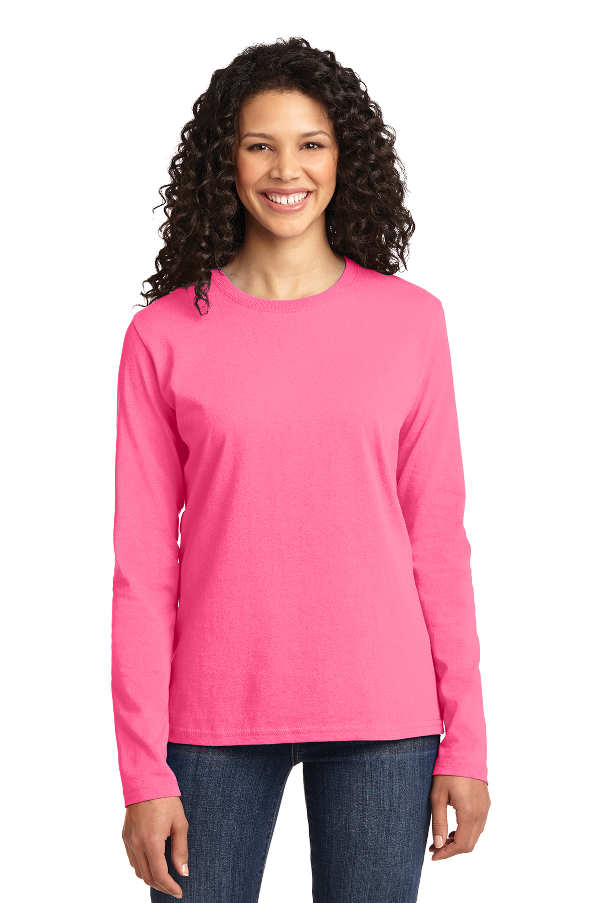 Port & Company Ladies Long Sleeve Core Cotton Tee | Product