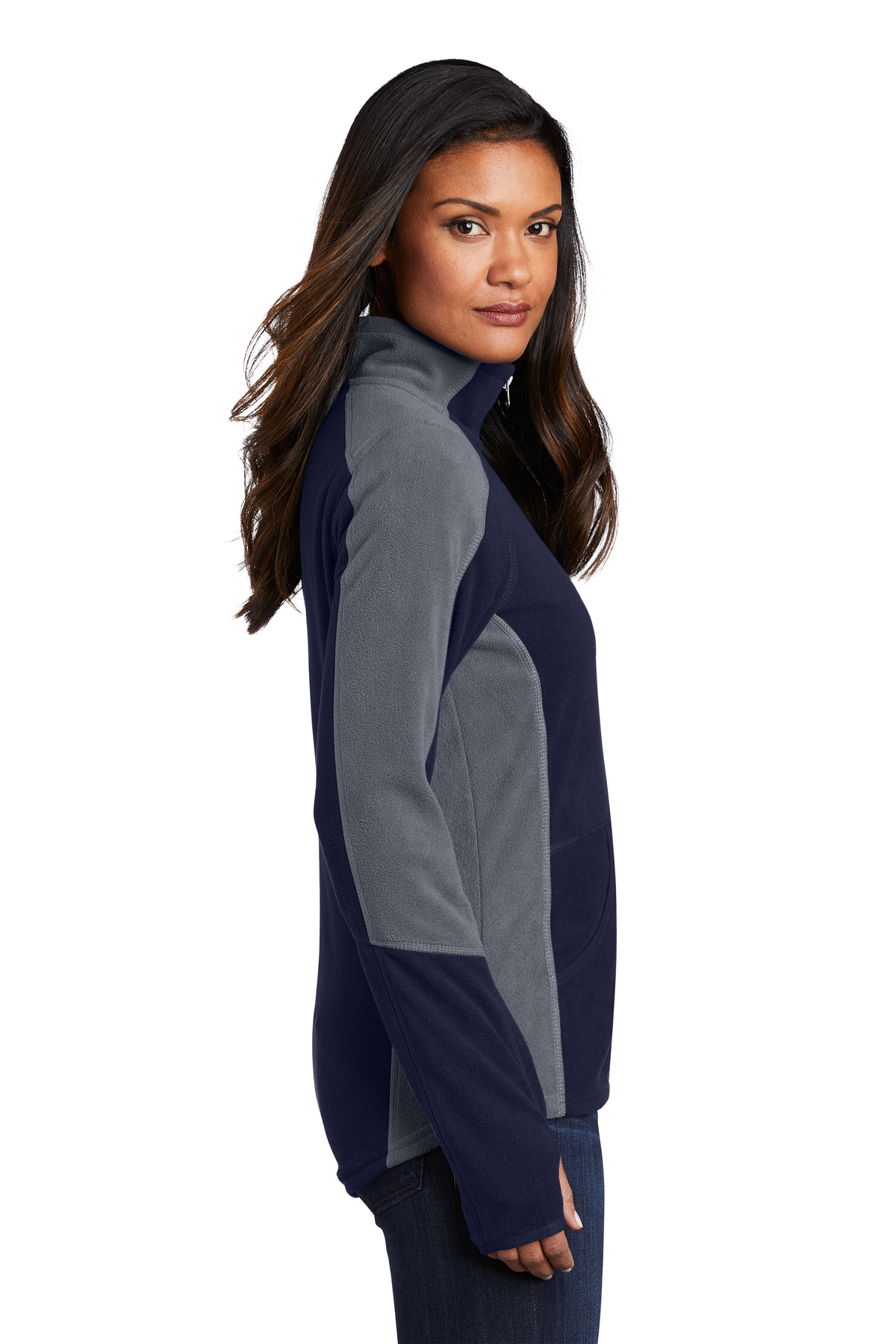 port authority ladies colorblock microfleece jacket