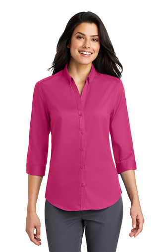 Port Authority Ladies 3/4-Sleeve SuperPro Twill Shirt | Product | SanMar
