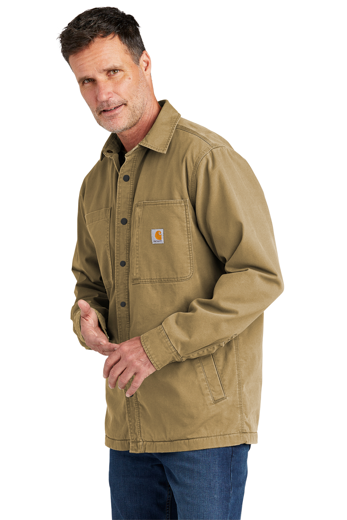 carhartt rugged flex canvas shirt jacket