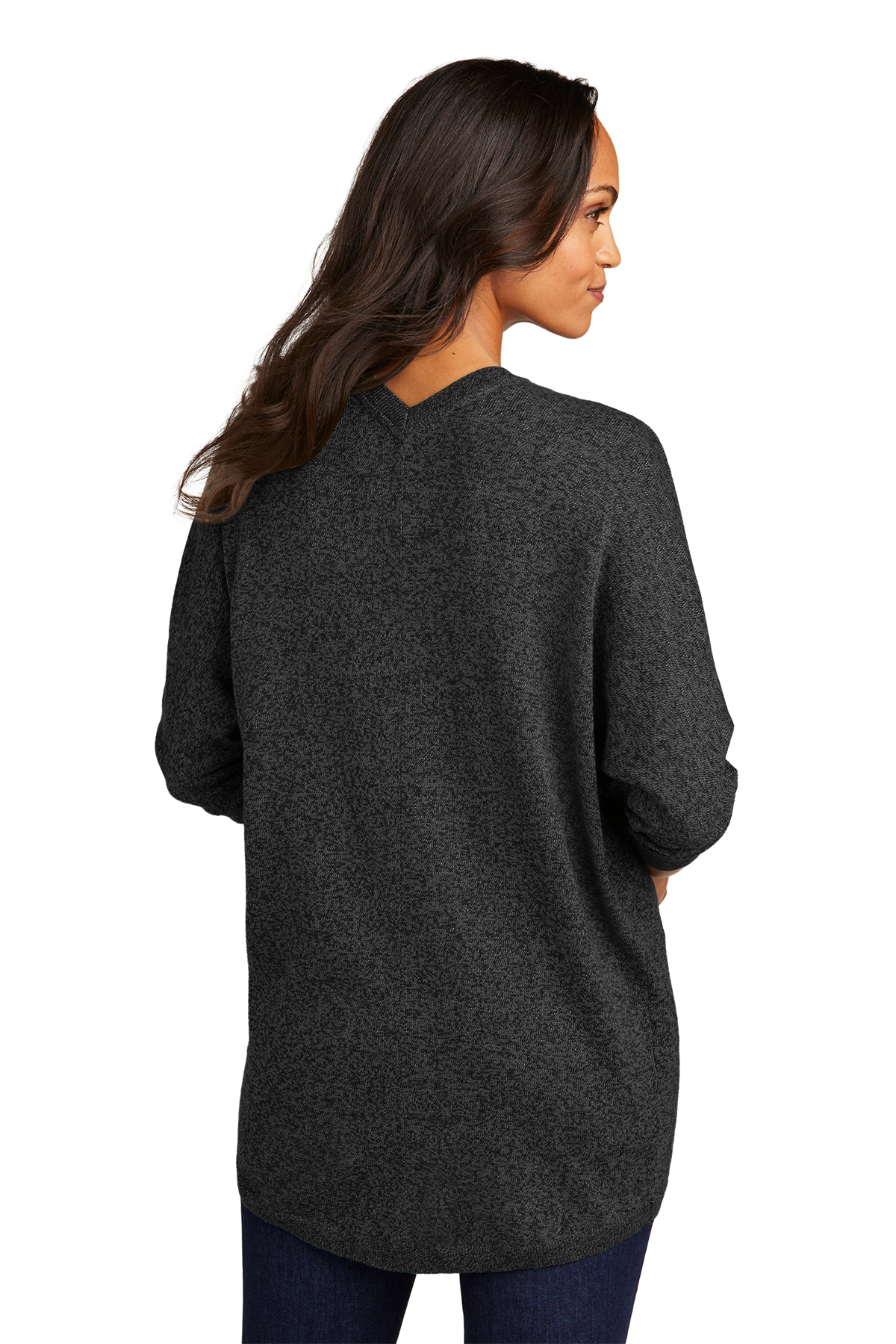 Off-the-shoulder jumper - Black marl - Ladies