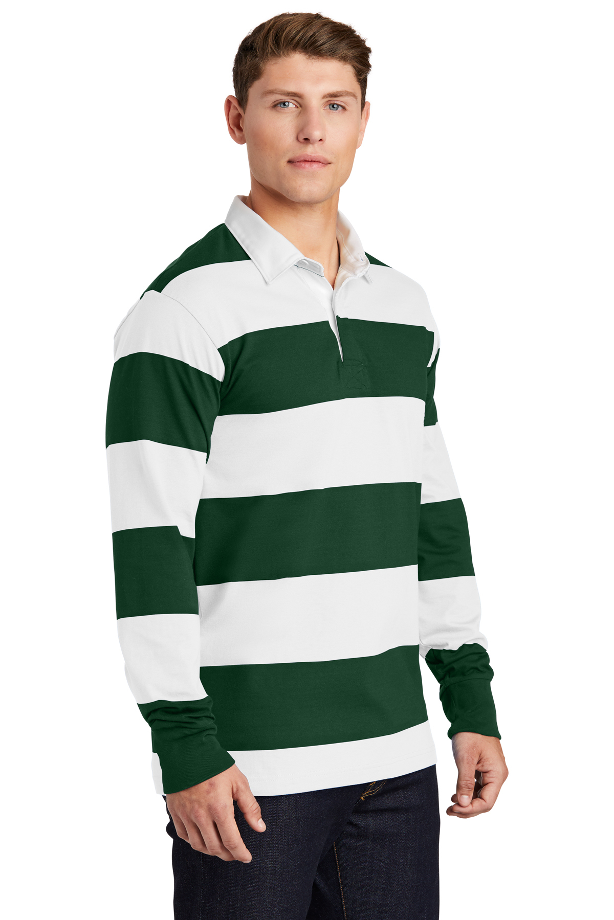 Sport-Tek<SUP>®</SUP> Classic Long Sleeve Rugby Polo | Product | SanMar