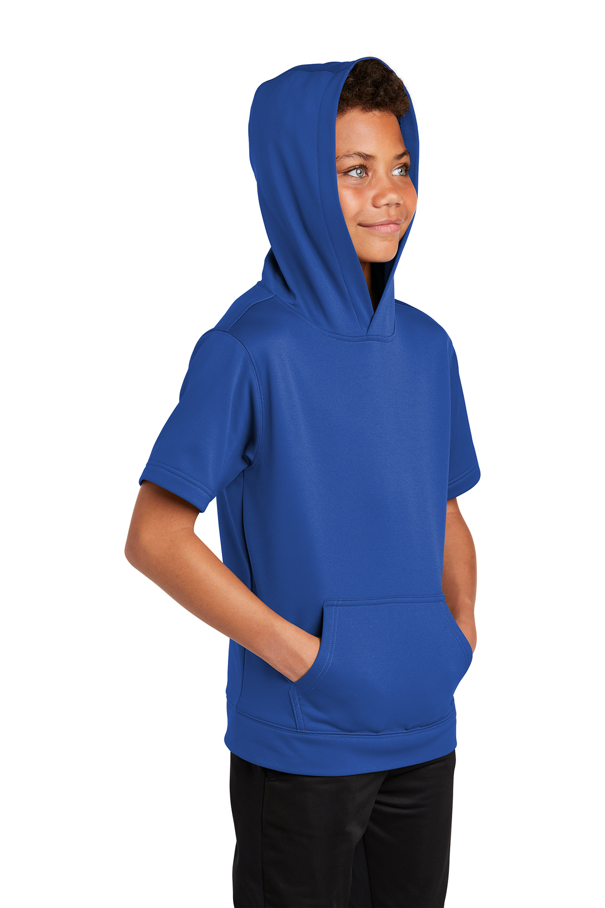 Sport-Tek Youth Sport-Wick Fleece Short Sleeve Hooded Pullover, Product
