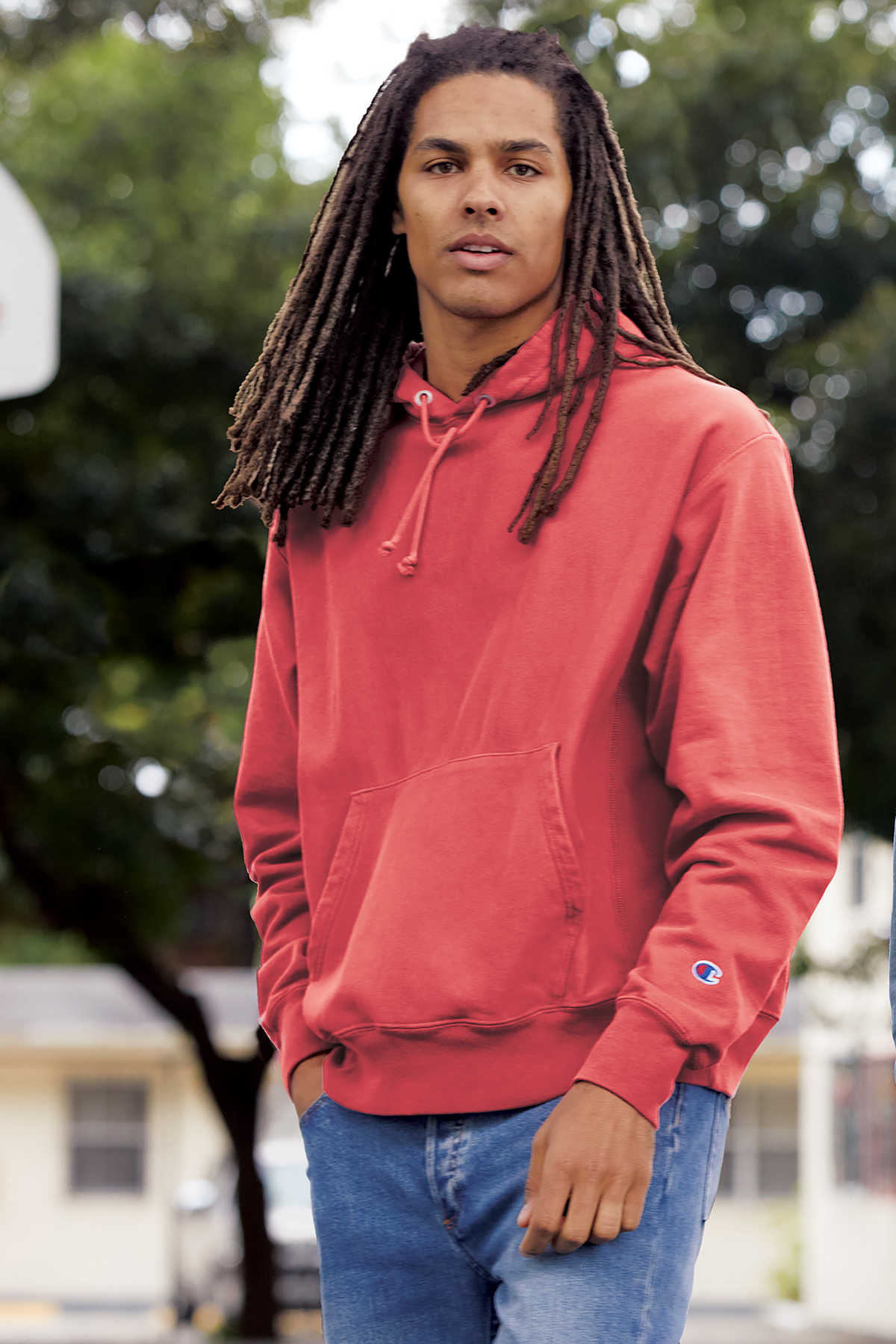 Thrust progressiv Symphony Champion Reverse Weave Garment-Dyed Hooded Sweatshirt | Product | SanMar