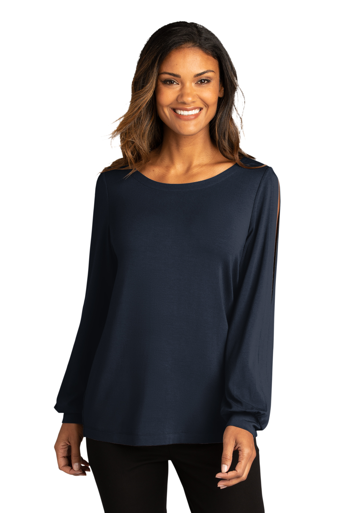 Port Authority Ladies Luxe Knit Jewel Neck Top | Product | Company Casuals