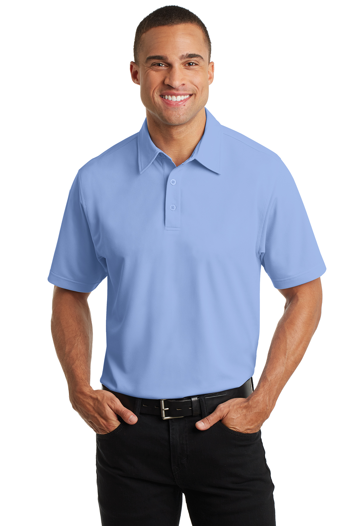 Port Authority Dimension Knit Dress Shirt-S (Dress Shirt Blue) 