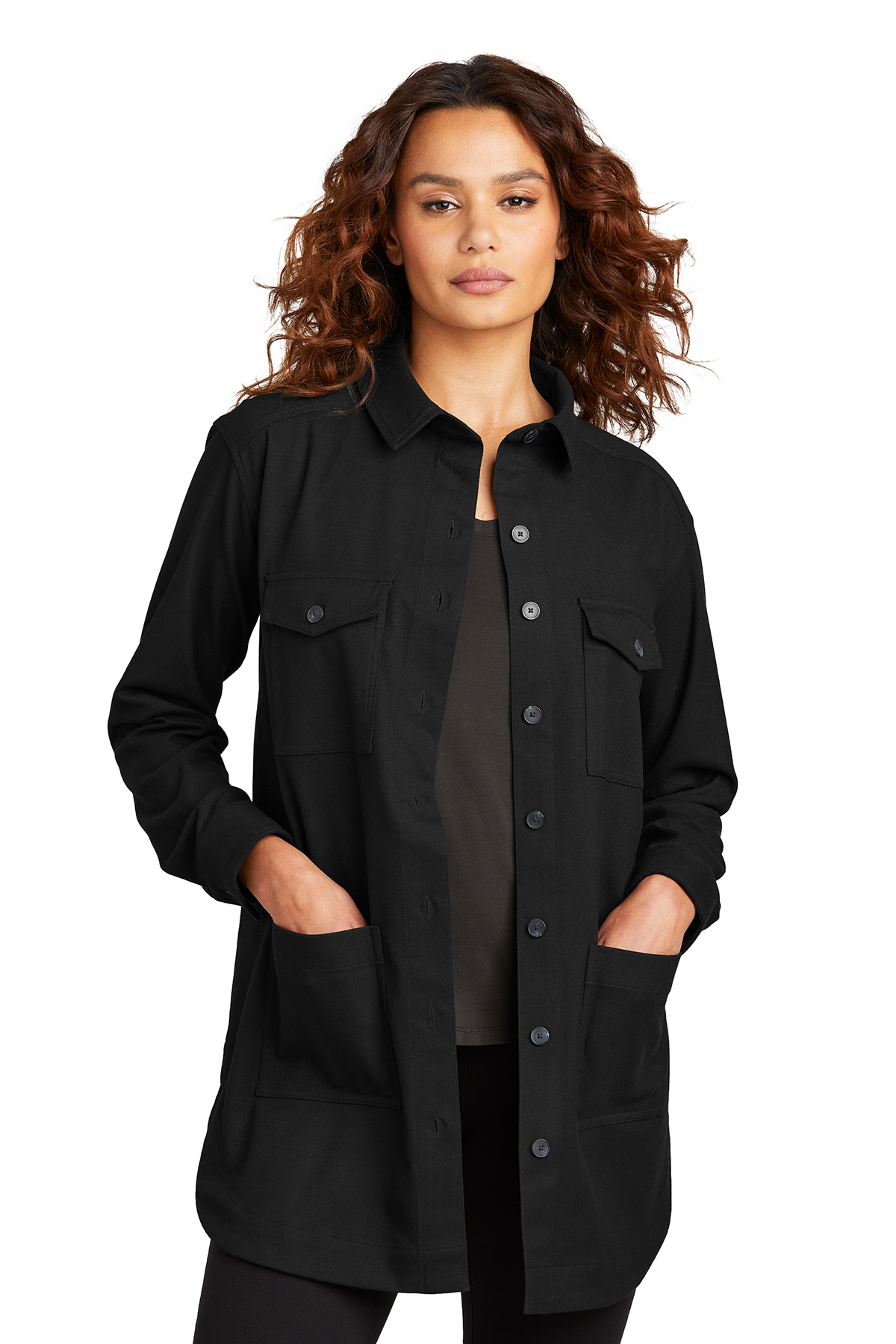 SanMar Product | Twill | Women\'s Long Sleeve Mercer+Mettle Overshirt