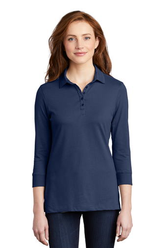 Port Authority Ladies 3/4-Sleeve Meridian Cotton Blend Polo | Product ...