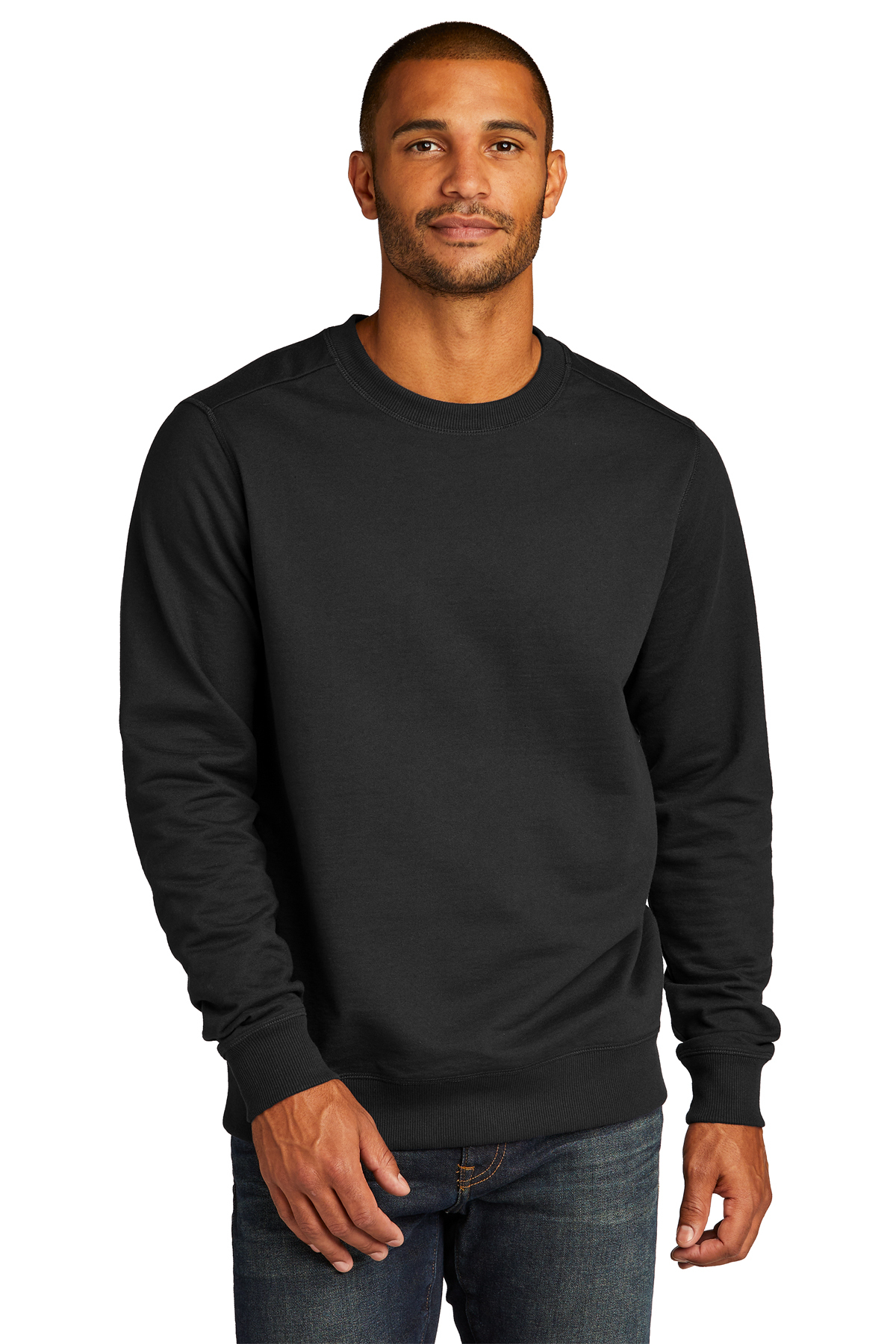 Northbound - Leather Patch Crew Neck Fleece in Grey – Twig