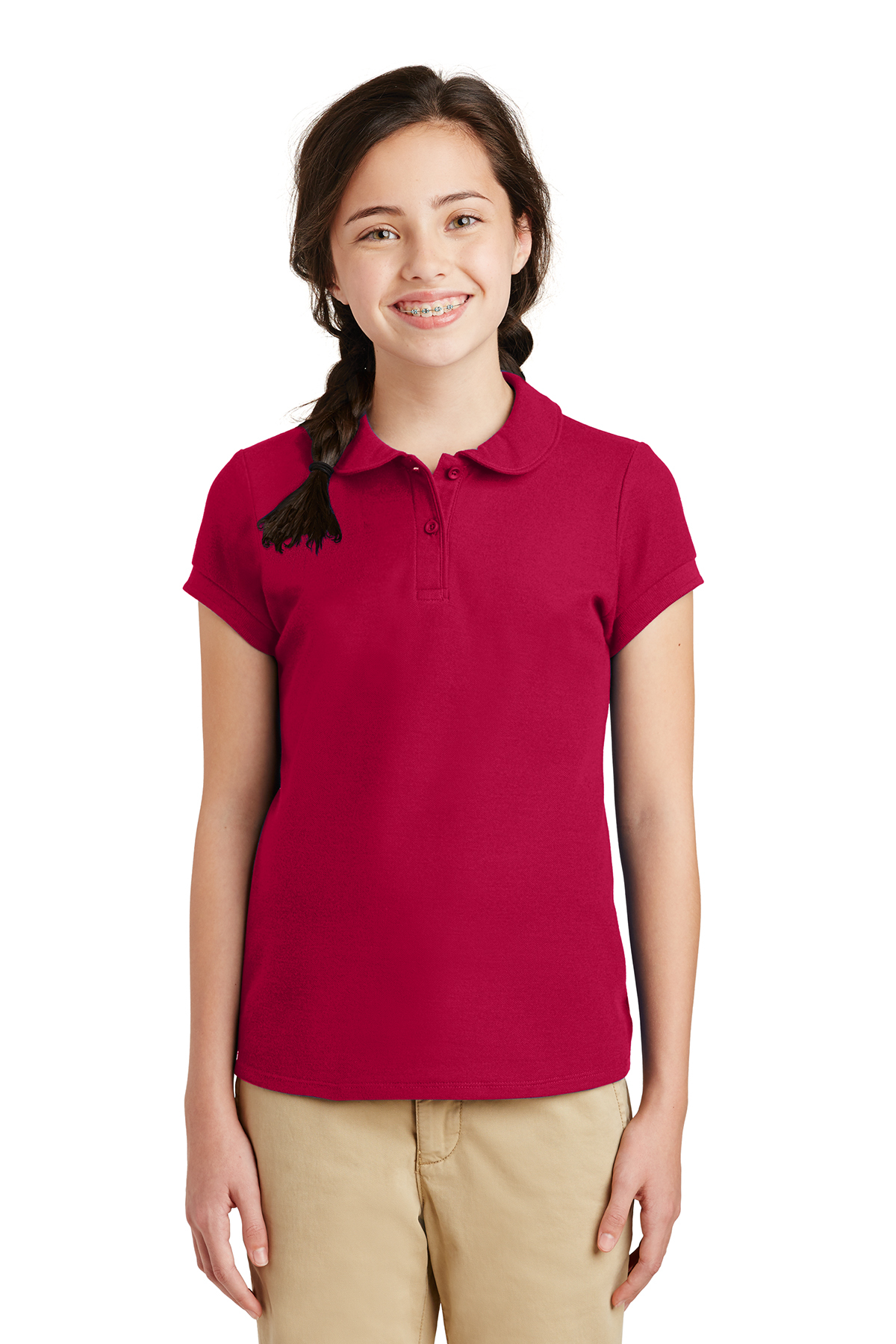 Port Authority YG503 Girls Silk Touch Peter Pan Collar Polo 